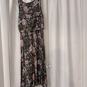 LOFT Midi Pattern Flower Pattern Dress